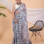 Pure kalamkari printed soft Organza silk saree