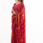 Soft Georgette Silk With All Over Silver Zari