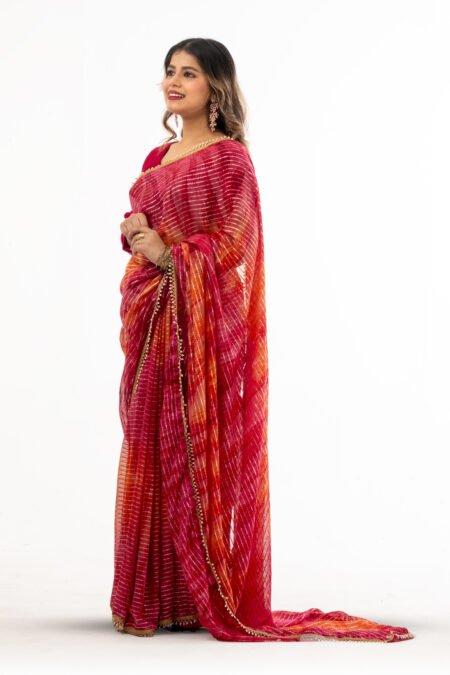 Soft Georgette Silk With All Over Silver Zari