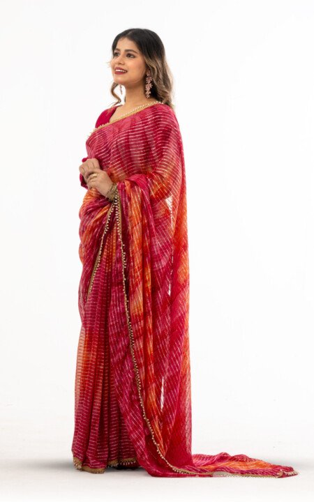 Soft Georgette Silk With All Over Silver Zari
