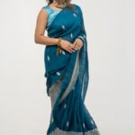Designer Ruffled Georgette Saree