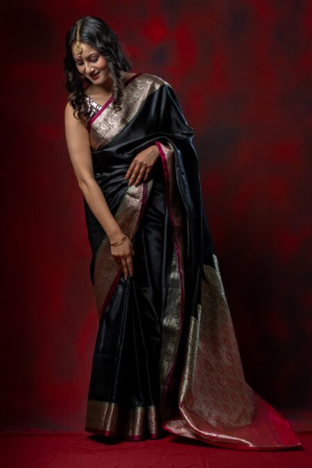 Dark Night Kanjivaram Silk Saree