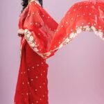 Pure Slub Red Organza Saree