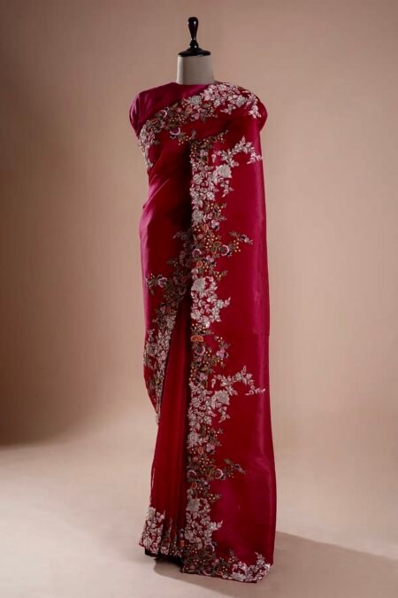 Radiant Rose Soft Organza Silk Saree