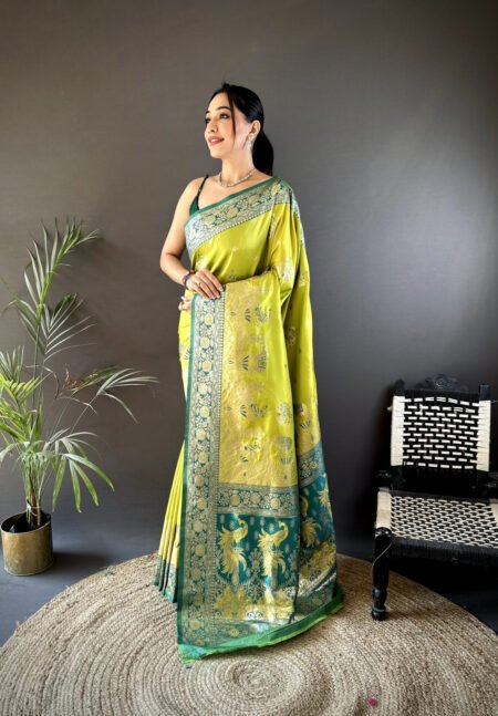 Mellow Sunshine Banarasi Silk Saree