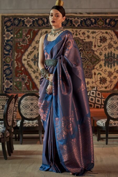 Royal Blue Banarasi Silk Saree