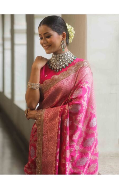 Timeless Tradition Magenta Banarasi Silk Saree