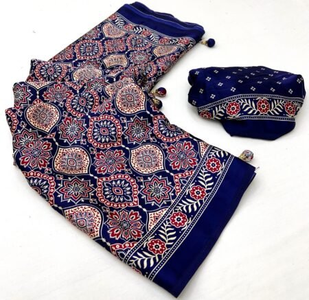 Royal Blue Serenade Satin  Saree.