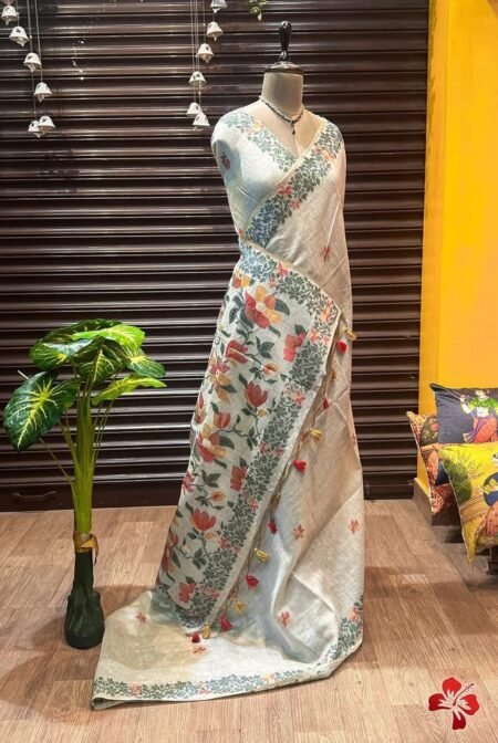 Heritage Weave Organic Muga Cotton Saree.