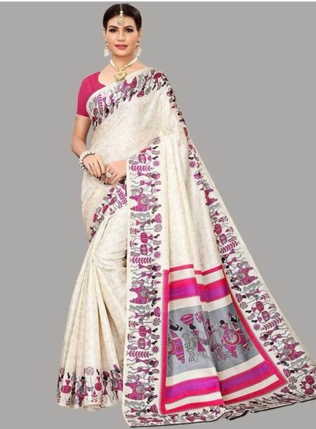 Ethereal Elegance Organic Cotton Saree.