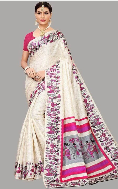 Ethereal Elegance Organic Cotton Saree.