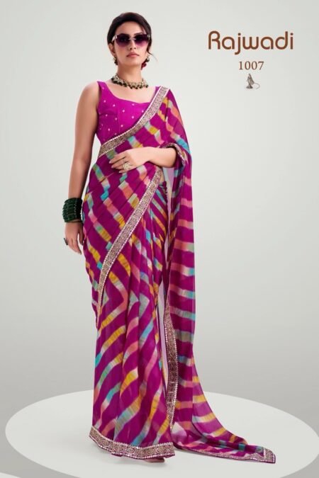 Lehriya Georgette saree.