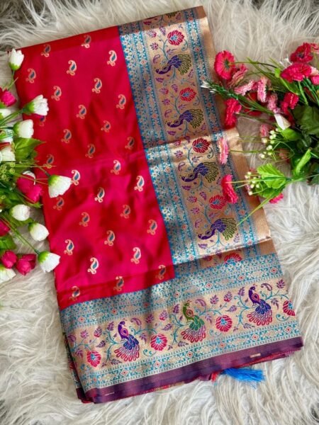 Banarasi Silk Saree (brick)