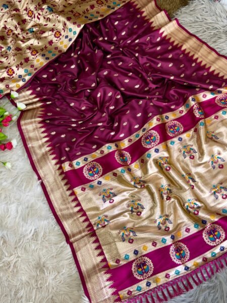 Royal Maroon Banarasi Art Silk Saree.