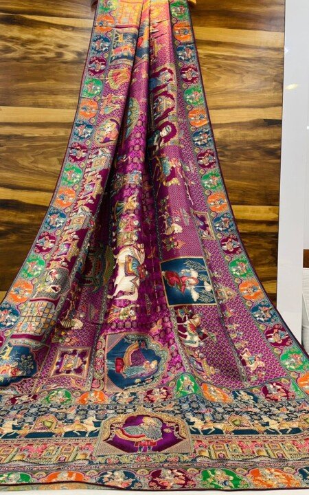 Majestic Plum Banarasi Silk Saree