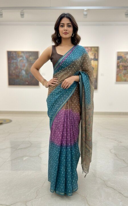 Rustic Madhubani Tussar Silk Saree