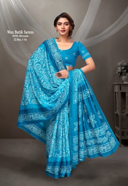 Azure Batik Bliss Cotton Saree.