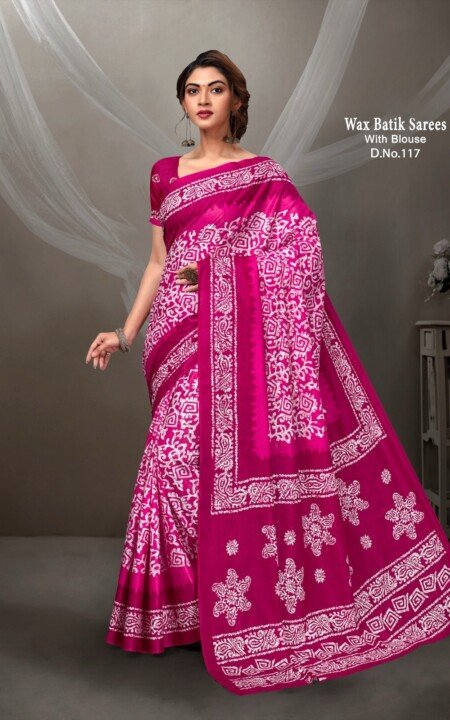 Rosewood Bloom Cotton Saree.