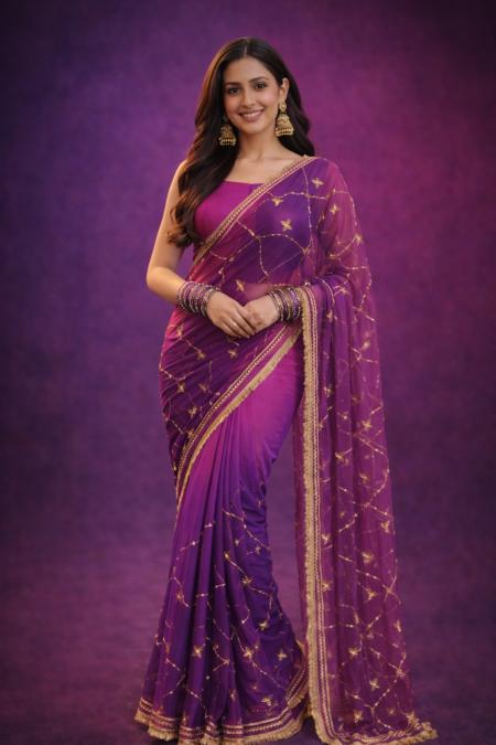 Royal Twilight Georgette Saree.