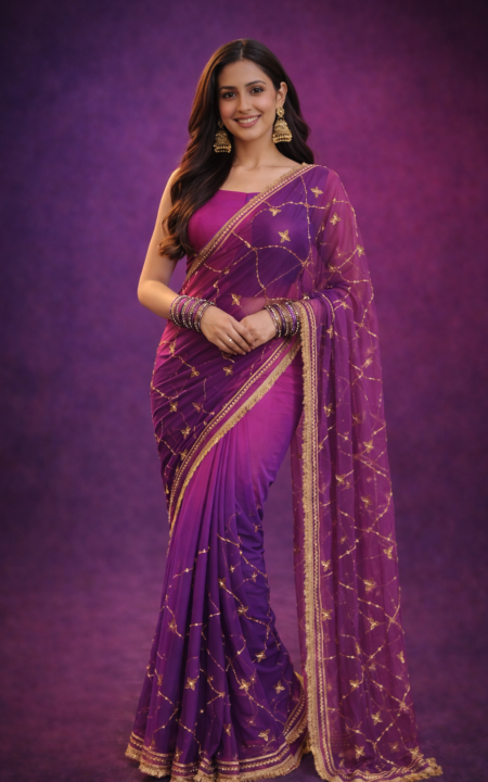 Royal Twilight Georgette Saree.