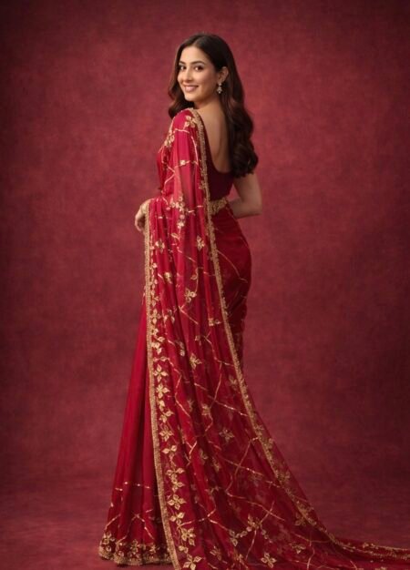 Raktima Noor Georgette Gotta Patti Saree.