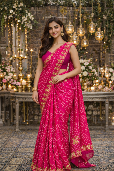 The Gilded Gossamer Gota Pati Saree.