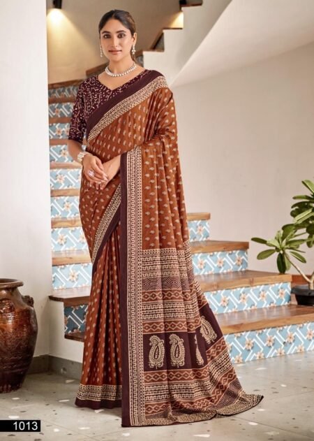 Cocoa Classic Buta Cotton Saree