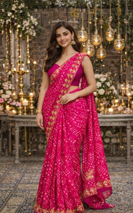 The Glided Gossamer Gota Pati Saree